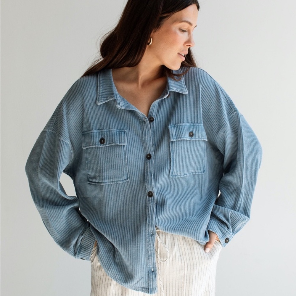 CJLA Johnson Waffle Button Down